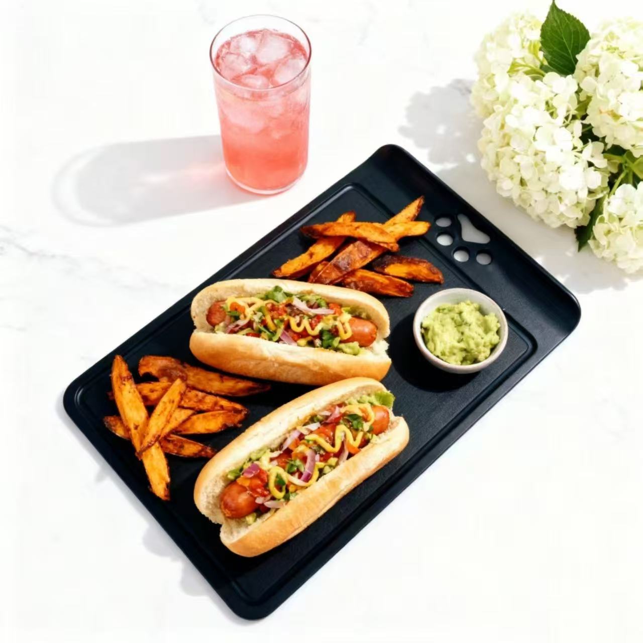 安妮麥飯石+稻穀殼負離子抗菌砧板-中