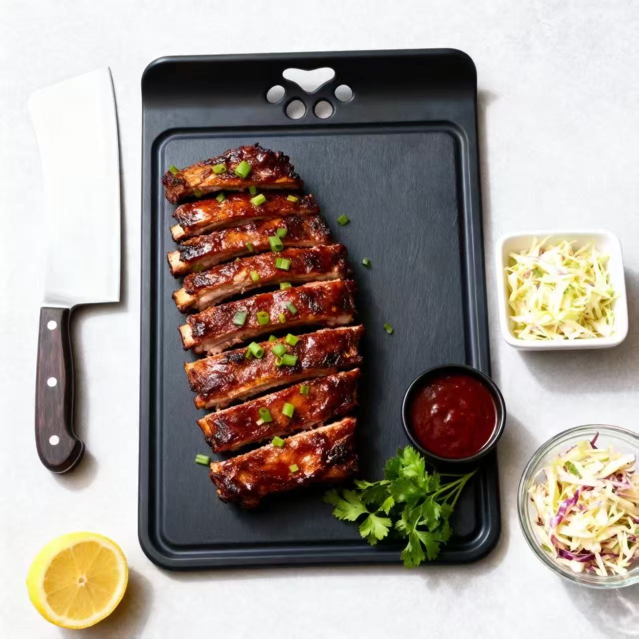 安妮麥飯石+稻穀殼負離子抗菌砧板-中