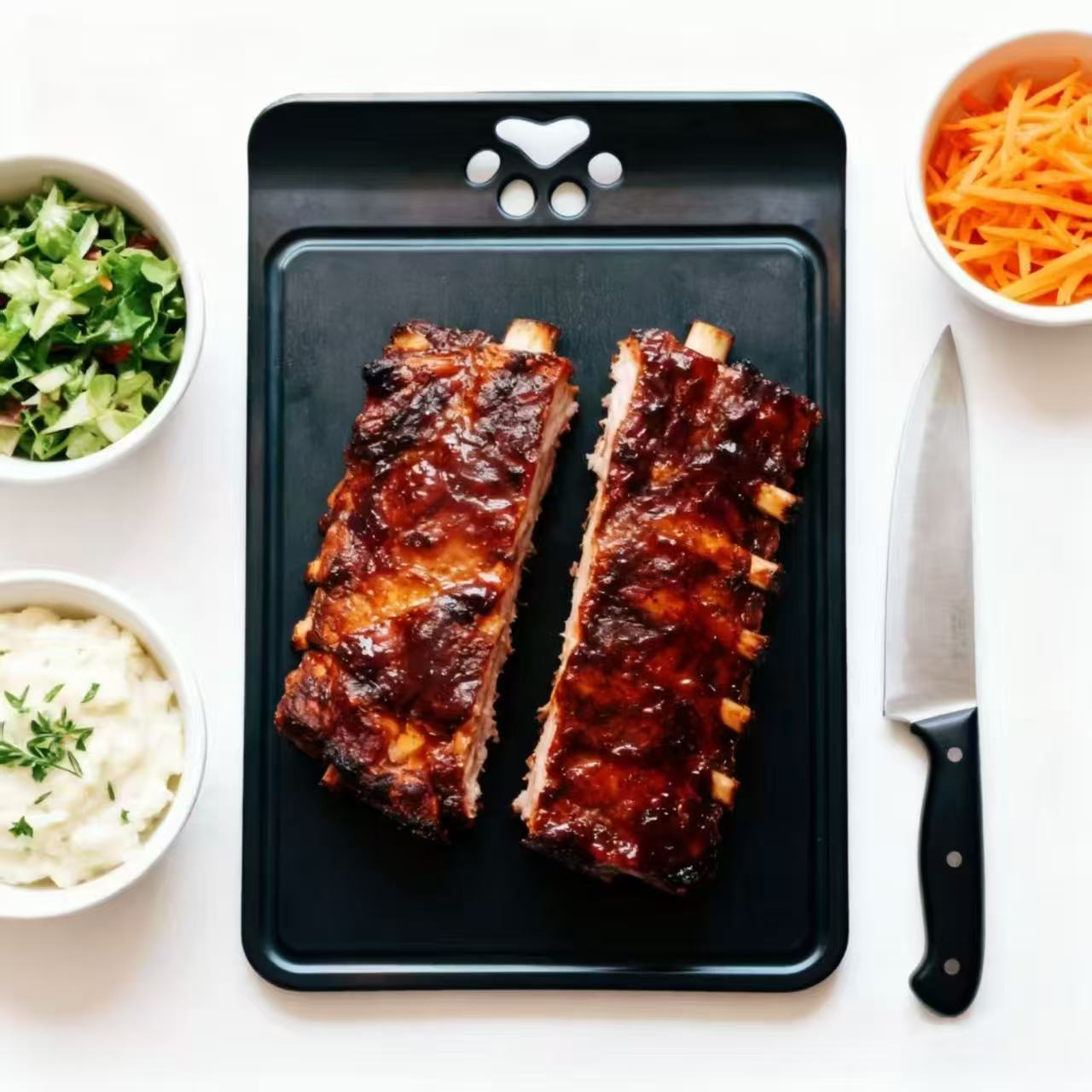 安妮麥飯石+稻穀殼負離子抗菌砧板-中